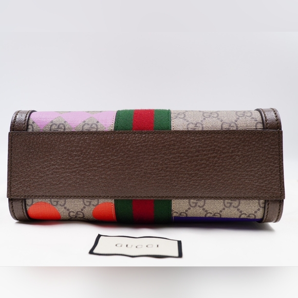 AJ56❤️Gucci Geometric GG Supreme Ophidia Tote - Picture 9 of 16